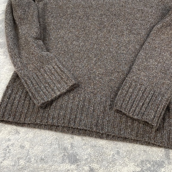 SOLD - Loro Piana Cashmere Turtleneck Sweater Marled Brown Knit Mens Sz 48 Small - Picture 6 of 13